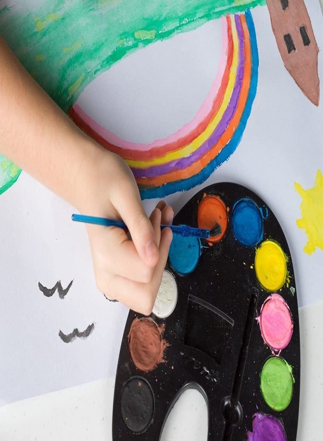 SHUDAUSHI ألوان الرسم والتلوين من SHUDAUSHI®، لوحة ألوان مائية، صينية ألوان للرسم، أدوات مدرسية، ألوان مائية مع فرشاة، هدية عيد ميلاد للأطفال بالجملة، هدية للحفلات (6 قطع) - Image 4